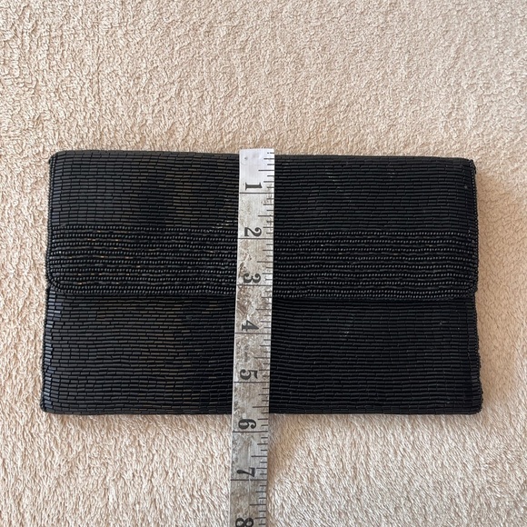 Vintage 1980s Minimalist Glam Black Beaded Clutch - Picture 12 of 15